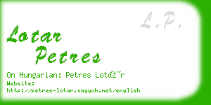 lotar petres business card